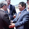 Lễ đón Thủ tướng Phạm Minh Chính đến thành phố Đại Liên, tỉnh Liêu Ninh (Trung Quốc). (Ảnh: Dương Giang/TTXVN)