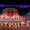 Chương trình biểu diễn nghệ thuật tại đêm khai mạc Ngày hội Văn hóa, Thể thao và Du lịch đồng bào Chăm lần thứ V. (Ảnh: Phạm Cường/TTXVN)