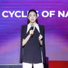 Lương Thùy Linh làm diễn giả tiếng Anh về chủ đề “Connections With Nature - Kết nối với thiên nhiên.” (Ảnh: CTV/Vietnam+)