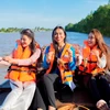 Thí sinh Hoa hậu Hoàn vũ Việt Nam lan tỏa thông điệp du lịch bền vững. (Ảnh: BTC)