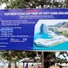Biển công ty VCCT dựng giới thiệu về dự án. (Ảnh: Đoàn Mạnh Dương/Vietnam+)