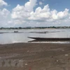 Mực nước sông Mekong tại tỉnh Nakhon Phanom của Thái Lan. (Ảnh: Ngọc Quang/TTXVN)