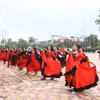 Các hội viên U70, U80 thuộc Hội sức khỏe ngoài trời, gồm những người trung, cao tuổi, tập luyện thường xuyên giúp luôn khỏe mạnh, dẻo dai, minh mẫn. (Ảnh: Hoàng Hiếu/TTXVN)