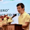 Ông Vũ Minh Lý, Phó Giám đốc Trung tâm Truyền thông Tài nguyên Môi trường thuộc Bộ Tài nguyên và Môi trường, phát biểu. (Ảnh: Hồng Giang/TTXVN)