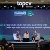 Anh Trần Trung Hiếu - CEO, Founder Công ty Cổ phần TopCV Việt Nam chia sẻ về việc xây dựng văn hóa số trong doanh nghiệp. (Ảnh: PV/Vietnam+)