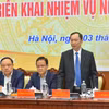 Ông Đào Minh Tú - Phó Thống đốc Ngân hàng Nhà nước phát biểu tại buổi họp báo. (Ảnh: PV/Vietnam+)