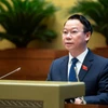 Bộ trưởng Bộ Tài nguyên và Môi trường Đỗ Đức Duy trình bày Tờ trình. (Nguồn: Bộ Tài nguyên và Môi trường)