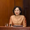 Thống đốc Ngân hàng Nhà nước Nguyễn Thị Hồng cho hay bối cảnh thị trường tài chính tiền tệ thế giới sẽ tiếp tục có những khó khăn, phức tạp. (Ảnh: PV/Vietnam+)