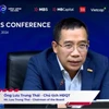Ông Lưu Trung Thái – Chủ tịch Hội đồng quản trị MB chủ trì hội nghị. (Ảnh: Vietnam+)