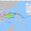 Hướng di chuyển của bão số 6 lúc 10h, ngày 26/10. (Ảnh: TTXVN phát)