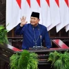 Tổng thống Prabowo Subianto phát biểu tại lễ nhậm chức ngày 20/10. (Ảnh: TTXVN phát)