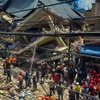 Hiện trường vụ sập tòa nhà ở Kariakoo, Dar es Salaam (Tanzania), ngày 16/11/2024. (Ảnh: THX/TTXVN)