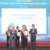 Ban tổ chức trao giải Thành phố Hấp dẫn Khởi nghiệp, Đổi mới Sáng tạo cho Thành phố Hà Nội. (Ảnh: Minh Quyết/TTXVN)