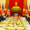 Chiều 10/9/2023, tại Văn phòng Trung ương Đảng, Tổng Bí thư Nguyễn Phú Trọng hội đàm với Tổng thống Hợp chúng quốc Hoa Kỳ Joseph R. Biden, Jr. thăm cấp Nhà nước tới Việt Nam. (Ảnh: Trí Dũng/TTXVN)