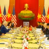 Chiều 10/9/2023, tại Văn phòng Trung ương Đảng, Tổng Bí thư Nguyễn Phú Trọng hội đàm với Tổng thống Hợp chúng quốc Hoa Kỳ Joseph R. Biden, Jr. thăm cấp Nhà nước tới Việt Nam. (Ảnh: Trí Dũng/TTXVN)