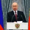 Tổng thống Nga Vladimir Putin phát biểu tại một sự kiện ở Moskva. (Ảnh: AFP/TTXVN)