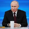 Tổng thống Nga Vladimir Putin tại cuộc họp báo cuối năm ở Moskva ngày 14/12/2023. (Ảnh: AFP/TTXVN)