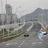Đoạn đầu tuyến cao tốc Mai Sơn - QL 45 tiếp nối với tuyến Cao Bồ - Mai Sơn. (Ảnh: Huy Hùng/TTXVN)