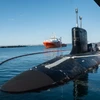 Tàu ngầm hạt nhân lớp Virginia của Mỹ thăm cảng quân sự Stirling ở Australia ngày 4/8/2023. (Ảnh: AFP/TTXVN)