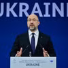 Thủ tướng Ukraine Denys Shmyhal phát biểu tại cuộc họp báo ở Berlin, Đức. (Ảnh: AFP/TTXVN)