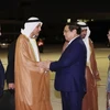 Lễ đón Thủ tướng Phạm Minh Chính và Phu nhân tại sân bay quốc tế Al Maktoum, thành phố Dubai. (Ảnh: Dương Giang/TTXVN)
