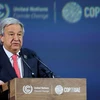 Tổng thư ký Liên hợp quốc Antonio Guterres phát biểu tại Hội nghị COP28. (Ảnh: AP)