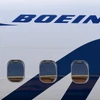 Biểu tượng của Boeing trên máy bay Boeing 737. (Ảnh: AFP/TTXVN)