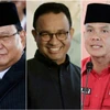 (Từ trái qua) Các ứng cử viên Bộ trưởng Quốc phòng Prabowo Subianto, cựu Thống đốc Jakarta Anies Baswedan và cựu Thống đốc tỉnh Trung Java Ganjar Pranowo. (Ảnh: Reuters)
