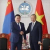 Chiều 30/9, tại Cung Nhà nước ở thủ đô Ulan Bator, Tổng Bí thư, Chủ tịch nước Tô Lâm hội kiến Thủ tướng Mông Cổ Luvsannamsrain Oyun-Erdene. (Ảnh: Trí Dũng/TTXVN)