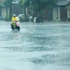 Mưa lớn ở thành phố Đông Hà (Quảng Trị) vào sáng 19/9. (Ảnh: Nguyên Lý/TTXVN)