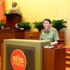 Bộ trưởng Bộ Công an Lương Tam Quang trong phiên họp chiều nay, 7/6. (Ảnh: TTXVN)