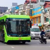 Tuyến buýt điện E09 của Vinbus đã đưa vào vận hành, khai thác tại thành phố Hà Nội. (Ảnh: CTV/Vietnam+)