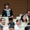 Đai biểu Nguyễn Thị Mai Phương phát biểu. (Ảnh: CTV/Vietnam+)