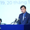 Bí thư Thứ nhất Trung ương Đoàn Thanh niên Cộng sản Hồ Chí Minh Bùi Quang Huy phát biểu tại phiên khai mạc Đại hội. (Ảnh: TTXVN)