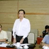 Chủ tịch Ủy ban Trung ương Mặt trận Tổ quốc Việt Nam Trần Thanh Mẫn phát biểu kết luận buổi làm việc. (Ảnh: Nguyễn Dân/TTXVN)