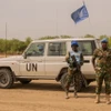 Binh sỹ thuộc Phái bộ gìn giữ hòa bình của Liên hợp quốc tại Nam Sudan (UNMISS) tuần tra tại Leer, Nam Sudan. (Anh: AFP/TTXVN)