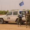 Binh sỹ thuộc Phái bộ gìn giữ hòa bình của Liên hợp quốc tại Nam Sudan (UNMISS) tuần tra tại Leer, Nam Sudan. (Anh: AFP/TTXVN)