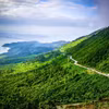 Cung đường trên đèo Hải Vân uốn lượn như những dải lụa vắt ngang sườn núi. (Ảnh: Văn Dũng/TTXVN) 