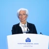 Chủ tịch ECB Christine Lagarde phát biểu tại cuộc họp báo ở Frankfurt, Đức. (Ảnh: THX/TTXVN)