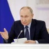 Tổng thống Nga Vladimir Putin phát biểu trong cuộc họp ở Moskva ngày 27/12/2023. (Ảnh: AFP/TTXVN)