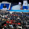 Tổng thống Nga Vladimir Putin trình bày Thông điệp liên bang trước Quốc hội ở Moskva ngày 29/2/2024. (Ảnh: AFP/TTXVN)
