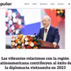 Bài báo “Quan hệ sôi động với khu vực Mỹ Latinh góp phần vào thành công của ngoại giao Việt Nam trong năm 2023” đăng trên trang điện tử El Popular (Nhân Dân), cơ quan ngôn luận của Đảng Cộng sản Uruguay. (Ảnh: Diệu Hương/TTXVN)