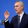 Tổng Thư ký NATO Jens Stoltenberg trong cuộc họp báo trước Hội nghị Bộ trưởng Quốc phòng các nước thành viên NATO tại Brussels, Bỉ ngày 14/2/2024. (Ảnh: AFP/TTXVN)