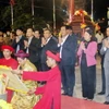 Lễ Tấu sớ trước ban Công đồng tại Lễ hội phát lương Đức Thánh Trần đền Trần Thương. (Ảnh: Nguyễn Chinh/TTXVN)