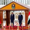 Tổng thống Thổ Nhĩ Kỳ Recep Tayyip Erdogan (trái) và Thủ tướng Iraq Shia al-Sudani tại lễ đón ở Sân bay quốc tế Baghdad, ngày 22/4/2024. (Ảnh: Reuters)