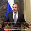 Ngoại trưởng Sergei Lavrov tại cuộc họp báo ở Moskva, Nga. (Ảnh: AFP/TTXVN)