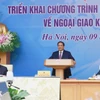 Thủ tướng Phạm Minh Chính phát biểu khai mạc Hội nghị triển khai Chương trình hành động của Chính phủ về ngoại giao kinh tế. (Ảnh: Dương Giang/TTXVN)