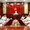 Quang cảnh buổi làm việc. (Ảnh: Thu Hiền/TTXVN)