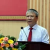 Phó Bí thư thường trực Nguyễn Đức Dũng phát biểu nhận nhiệm vụ. (Ảnh: Trần Tĩnh/TTXVN)