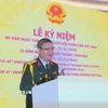 Đại tá Trịnh Ngọc Đại, Tùy viên Quốc phòng phát biểu tại lễ kỷ niệm. (Ảnh: TTXVN phát)